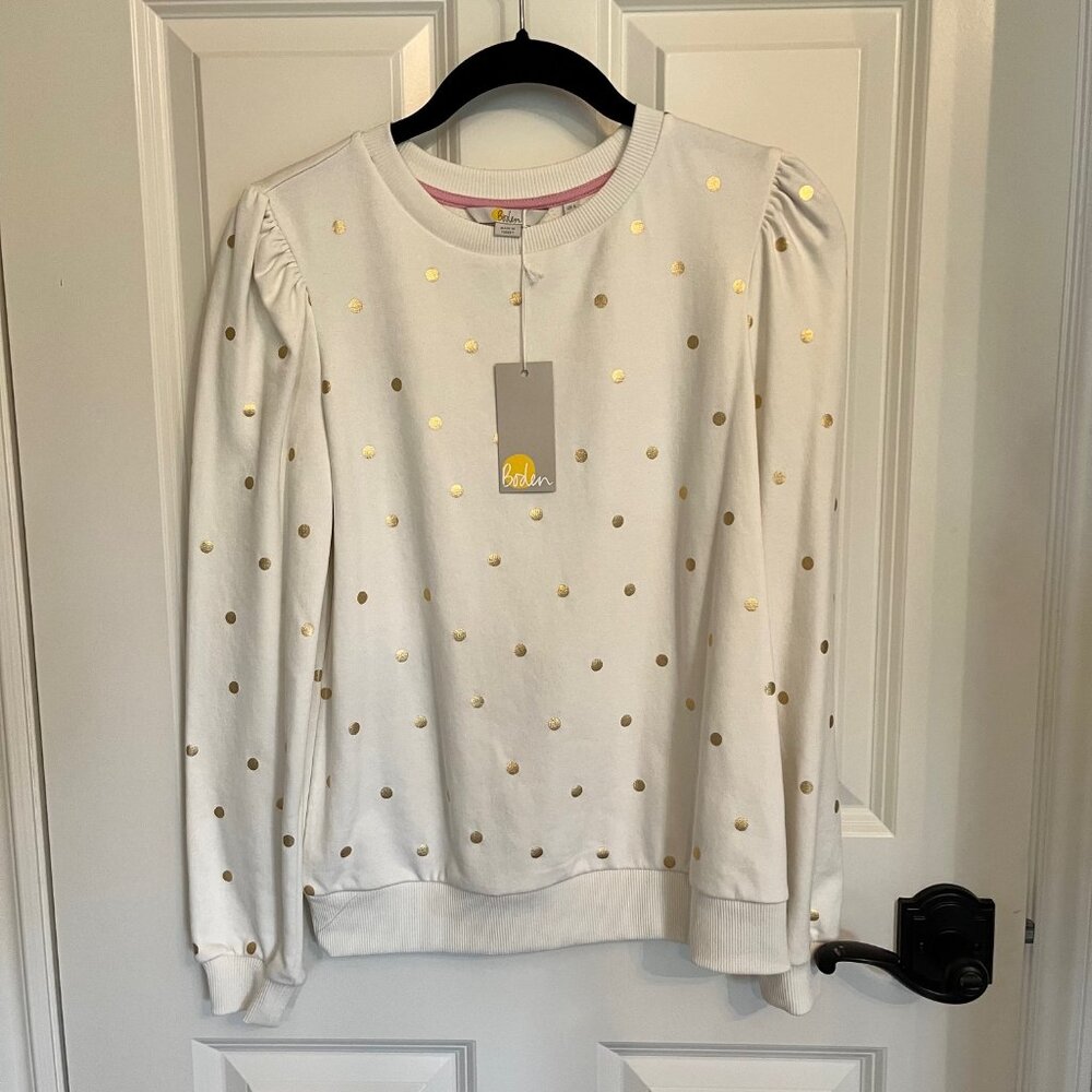 Boden White Sweatshirt
